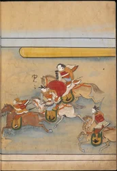 馬に乗った兵隊 「大勝館」挿絵（紙本墨彩）