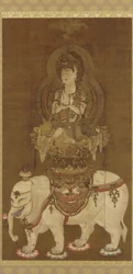 菩薩-普賢（ふげんぼさつ）平安時代（絹、墨、金、銀）