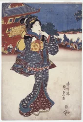 Nimetön (A Woman Traveling) (värilliset puupiirrokset)