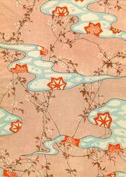 紅葉の木版画
