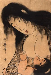金太郎に授乳する山姥 1804年頃 （木版画）