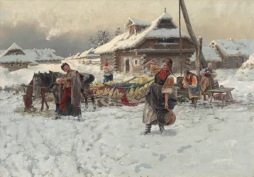 雪玉を投げる、1892 年。