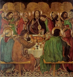 La cene - The Last Supper - Jaume (Jaime) Huguet (1412-1492) - 1465-1470 - パネル上のテンペラ - 170x161 - Museu Nacional d
