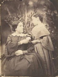女性と子供の肖像 1855年（写真）
