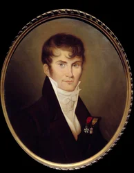 ナポレオン・ボナパルトの秘書、クロード・フランシス（バロン・ド・メネヴァル、1778-1850）の肖像。ジャン・バティスト・イサベイ（1767-1855）による絵画