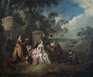 ジャン＝バティスト・ペイター（1695-1736）作「公園での出会い」 油彩・キャンバス