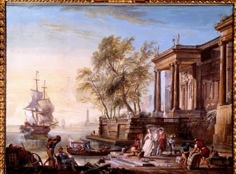 夕焼けの海兵隊 絵画 ジャン・バティスト・ラレマン（Lallemant）（1710-1803） 18世紀 ディジョン、Musee des Beaux Arts。