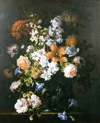 花の静物画（油彩・キャンバス）
