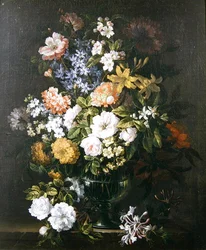 花の静物画（油彩・キャンバス）