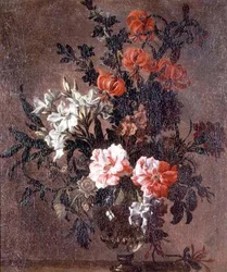 静物画、リリーとその他の花