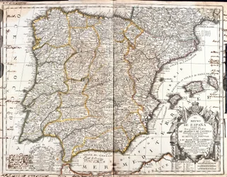 スペイン王国の地図（エングレービング