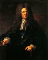 ジュール・アルドゥアン・マンサール (1646-1708) の肖像、フランスの建築家、フランスのバロック建築の第一人者、ジャン=フランソワ・ミレー (1814-1875) の絵画