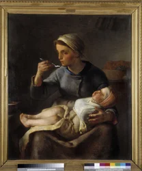 子供に食べさせる女性（ル・ポリッジ）