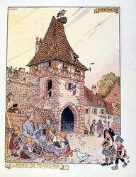 フランスへのアルザス地方の返還、1919年（イラスト）