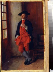 喫煙。 タバコを吸う。 エルネスト ジャン ルイ メソニエ (1815-1891) の絵画