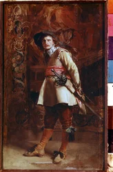 Musketeer（銃士）。 エルネスト ジャン ルイ メソニエ (1815-1891) の絵画