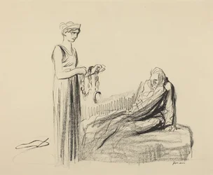 a) 足かせ（表面）; b) 複数の人物（裏面）