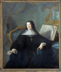 Chellesの修道院長Anne Geyssans de Clermont-Chatte (Clermont Chatte)の肖像（1789年没） Jean Marc (Jean-Marc) Nattier (1685-1766)の絵画 Sun 1,46x1,14 m - Chellesの修道院長Anne Geyssans de Clermont-Chatte (Clermont Chatte)の肖像（1