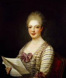 イタリアのソプラノ歌手、ルクレツィア・アグイアリ（1743-1783）の肖像 ジャン・マルク・ナティエの絵