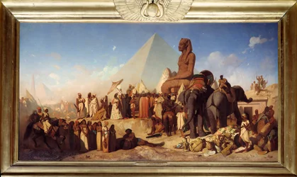 CambyseおよびPsammenite。紀元前529年から522年までのペルシャ帝国のルーエニッド王、カンビース2世との会談