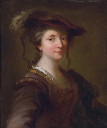 ルイーズ・ジュリー・ドゥ・マイリー＝ネスル、マイリー伯爵夫人（1710年～1751年）（マイリー・ネスル） - ルイ15世のお気に入り - アレクシス・グリムー（1678年～1733年）。油彩・キャンバス 寸法 : 57,2x48,3 cm 個人蔵