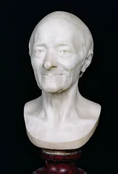 かつらを着けていないヴォルテール（1694-1778年）の胸像、1778年