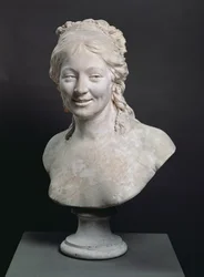 画家の妻、マドン・フードンの胸像、1786年（石膏）