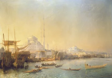 コンスタンティノープルと金角湾の広大な眺め、1840年