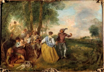 羊飼いたち。ジャン・アントワーヌ・ワトー（1684-1721）の絵画