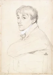 Jean-Louis Provost、椅子の後ろに左腕を座って休ませている、1813年