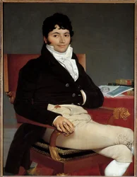 1815年に王の諮問機関で依頼主を務めたフィリベール・リヴィエール（1766-1816）の肖像 ジャン・オーギュスト・ドミニク・アングル（1780-1867）による絵画 1804年 日。1,16 x 0,89 m