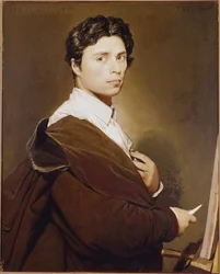 24歳の自画像」 ジャン・オーギュスト・ドミニク・アングル（1780-1867）の絵画 油彩・キャンバス