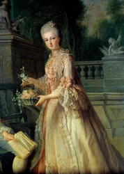後のオルレアン公爵夫人、ルイーズ・アデレード（1753-1821）の肖像 詳細ジャン・バティスト・シャルパンティエ（1728-1806）の絵画 18世紀