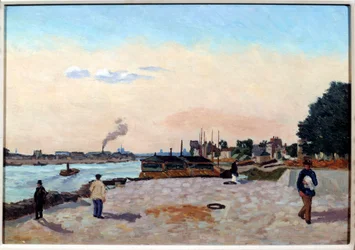 1874年頃のベルシー埠頭。ジャン・バティスト・アルマン・ギヨミン（1841-1927）の絵画