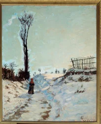 道のくぼみ、雪の効果 ジャン・バティスト・アルマン・ギヨミン（1841-1927）の絵画 1869年 日0.66 x 0.55 m Paris, musee d