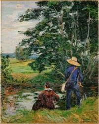 釣り人たち（キャンバスに絵画）