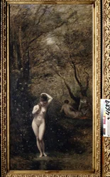 """Diane au bain" (Diana bathing) カミーユ・コロー (1796-1875) による絵画 (1873-1874) プーシキン美術館、モスクワ