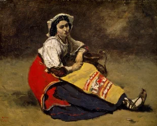 「太陽の下のイタリア人」 ジャン・バティスト（ジャン・バティスト） カミーユ・コロー（1796-1875）作 チューリッヒ、個人蔵