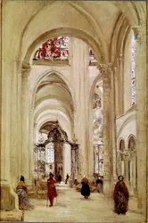 La cathedrale de Sens ジャン・バティスト・カミーユ・コロー（1796-1875）の絵画 1874年 薄暗い 61x40 cm パリ、ルーヴル美術館