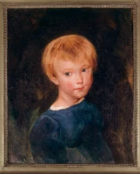 若い男の子の肖像。赤い髪の幼い子供を描いた絵画カミーユ・コロー（1796-1875）の絵画 19世紀
