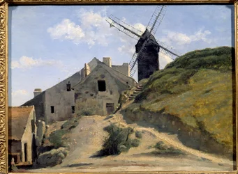 モンマルトルのガレットの工場。カミーユ・コロー（1796-1875）の絵