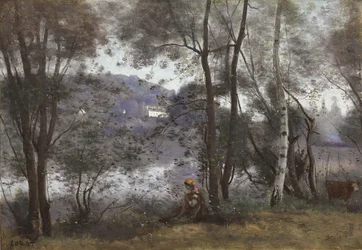 ヴィル・ダヴレイ：葉から見た湖、1865-1870