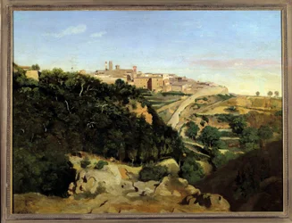 ヴォルテラ、ル・ムニシペ カミーユ・コロー（1796-1875）の絵画 19世紀 日0.7x0.94m