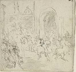 都会の乗馬シーン