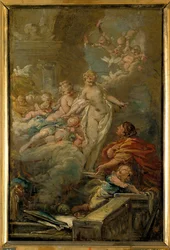 ピグマリオンとガラテアのスケッチ by Jean Baptiste Deshays (1729-1765) 18 世紀 Sun. 0.49×0.33メートル。 美術館ツアー