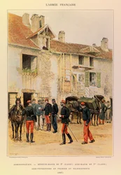 Edouard Detaille（1848-1912）が描いた、キャプテン・ジュール・リシャールのフランス軍のタイプとユニフォーム。管理職。1887年、第2級衛生兵少佐、第1級衛生兵少佐、第1級獣医補助員、電信士、個人蔵