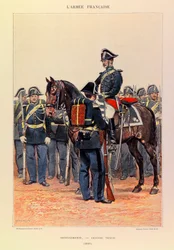 Edouard Detaille（1848-1912）が描いたジュール・リシャール大尉のフランス軍の種類と制服。1887年の盛装した国家憲兵隊、コレクション・パルティール