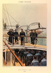 Edouard Detaille（1848-1912）が描いた、ジュール・リシャール大尉のフランス軍の種類と制服。Marine:Revue d