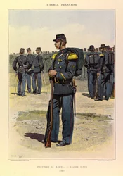 Edouard Detaille（1848-1912）が描いたジュール・リシャール大尉のフランス軍の種類と制服。1887年に大礼服を着たマリーンの歩兵、個人蔵