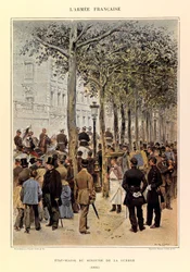 Edouard Detaille（1848-1912）が描いたジュール・リシャール大尉のフランス軍の種類と軍服。1884年の陸軍大臣のスタッフ、個人蔵